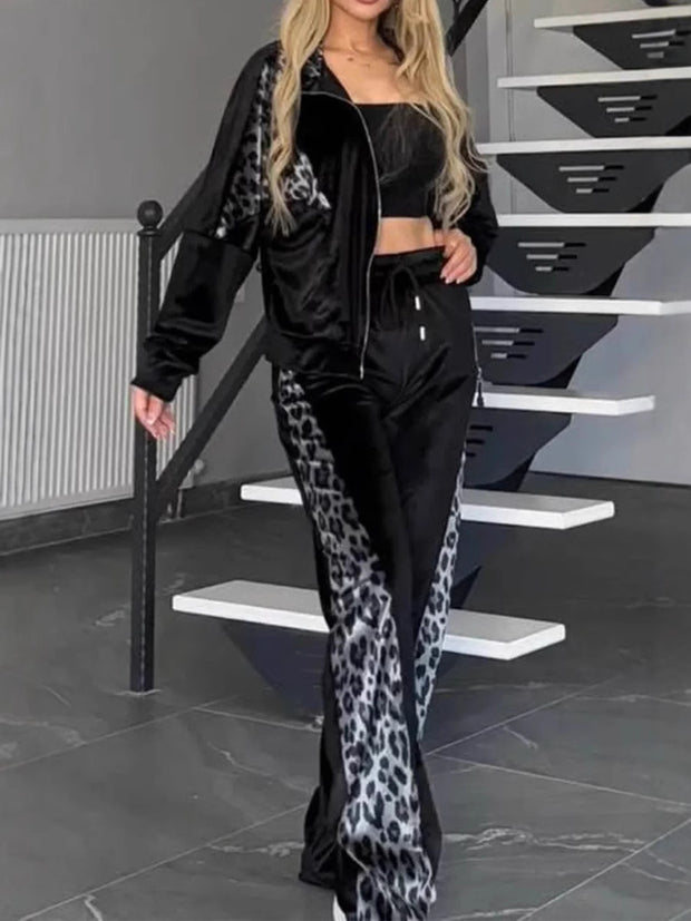 Women's Color Blocking Tiger Suit Set