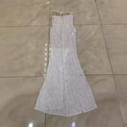Women's Fashion Feather Split Long Dress