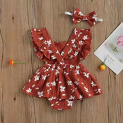 Baby Harness Print Dress Crawling Clothes