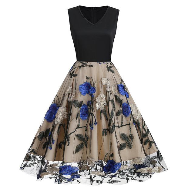 Peony Patchwork Retro Dress