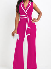 Women's Elegant Fashionable V-neck Sleeveless Jumpsuit