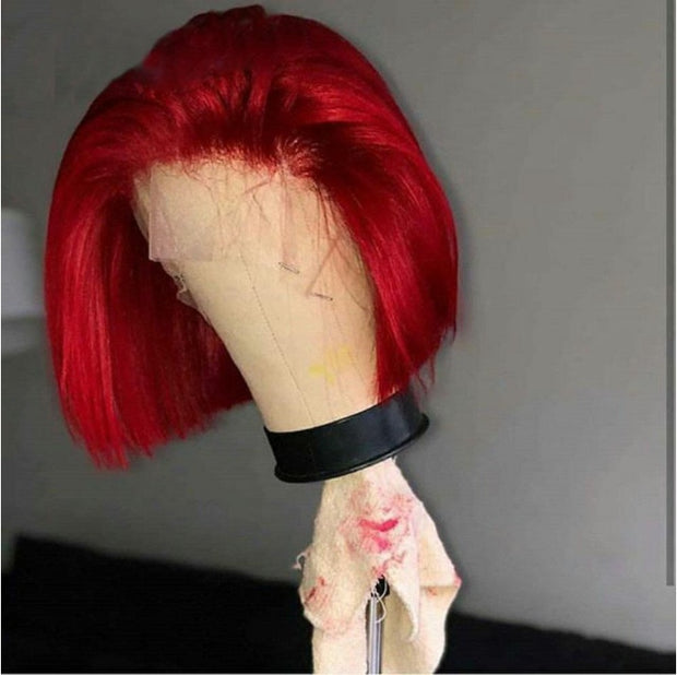 Red BOB Human Hair Wig