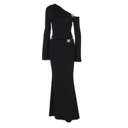 Long Sleeved Top & High Waisted Long Skirt Women