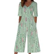 Women's Printed European And American Plus Size Temperament Jumpsuit