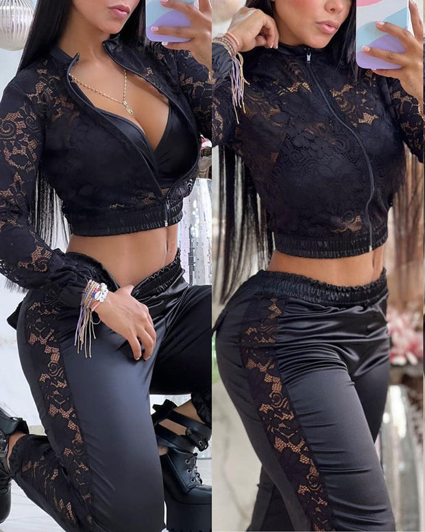 Women's Elixir de Nuit Lace 2-Piece Suit Set