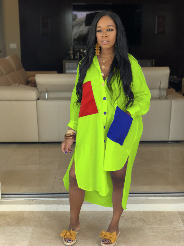 Feature shirt Mosaic pocket dress