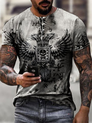Men's Sports Round Neck Slim Youth Printed T-shirt