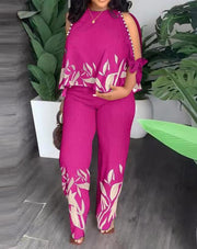 Women's Petal and Pearl Beaded Pants Suit