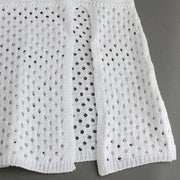Knitted Hollow Sling Slit Dress