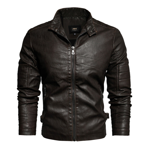 Men's Leather Bomber Jacket