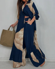 Women's Clothing Fashion Colorblock Loose Shirt