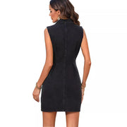 Slim-Fit Sheath Denim Dress