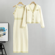 French Style Temperament Socialite High Waist Fashion Two-piece Set
