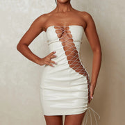 Tube Top Lace-up Waist-Controlled Hip Women's Dress