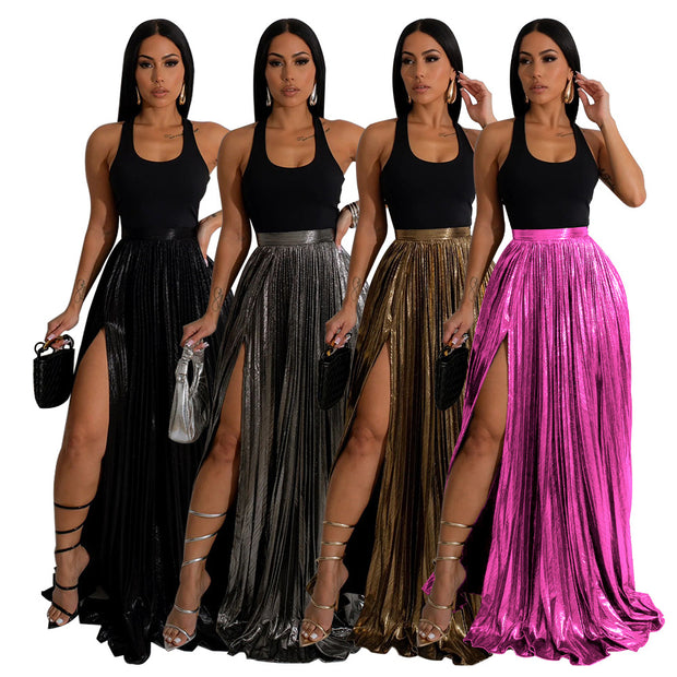 Graceful And Fashionable Skirt High Waist Pleated