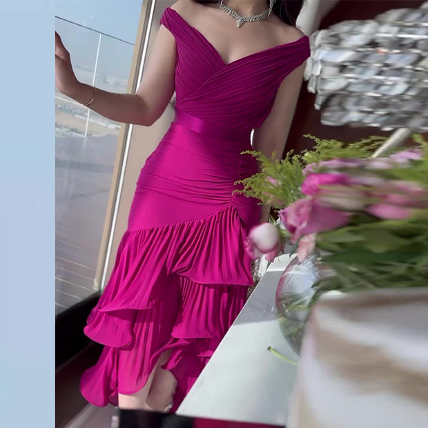 Solid Color High Waist Slim Sleeveless Long Dress