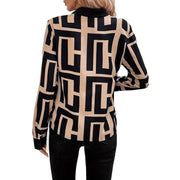 Geometric Pattern Black Women's Top