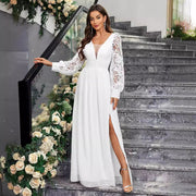 New Solid Wedding/Evening Long Sleeved Dress