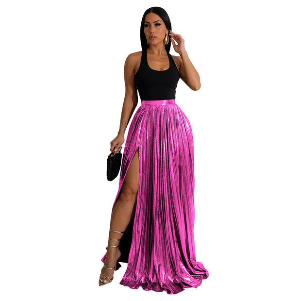 Graceful And Fashionable Skirt High Waist Pleated