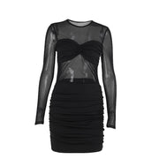 Fashion Personality Stitching Pleated Dress Women