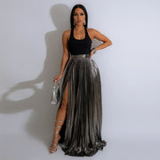 Graceful And Fashionable Skirt High Waist Pleated