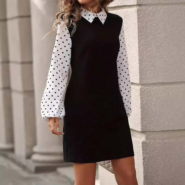 Women's Polka Dot Long Sleeve Dress
