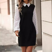 Women's Polka Dot Long Sleeve Dress