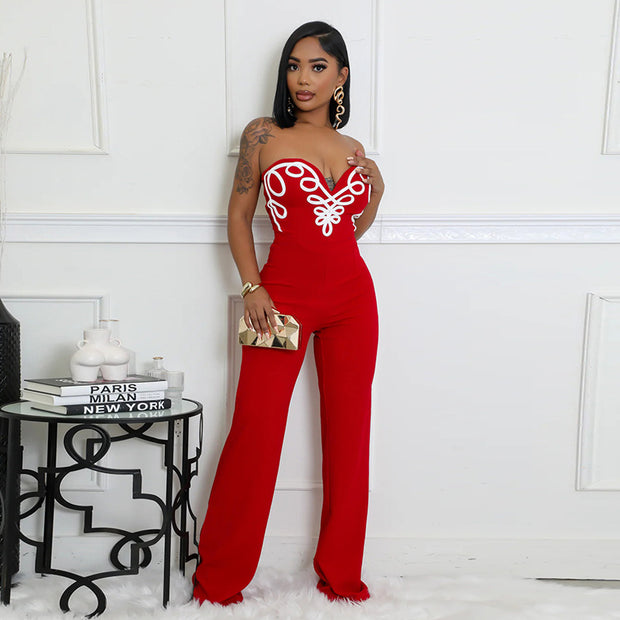 Women's Elegant Blazing Flamingo Jumpsuit