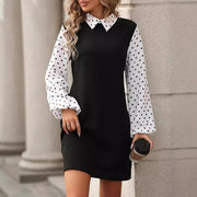 Women's Polka Dot Long Sleeve Dress