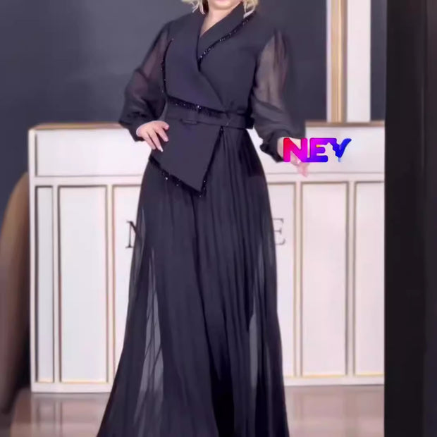 Elegant Voila Voile One-Piece Pants/Dress Suit