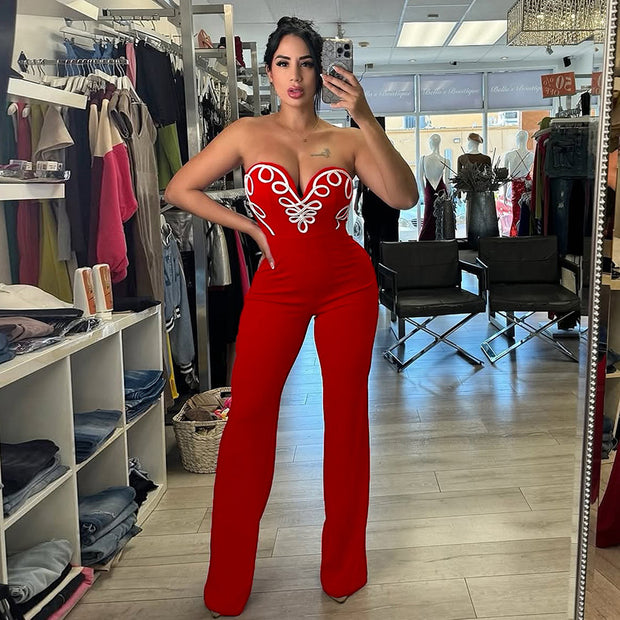 Women's Elegant Blazing Flamingo Jumpsuit