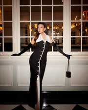 Elegant Sleeveless Buttoned One-Step Dress