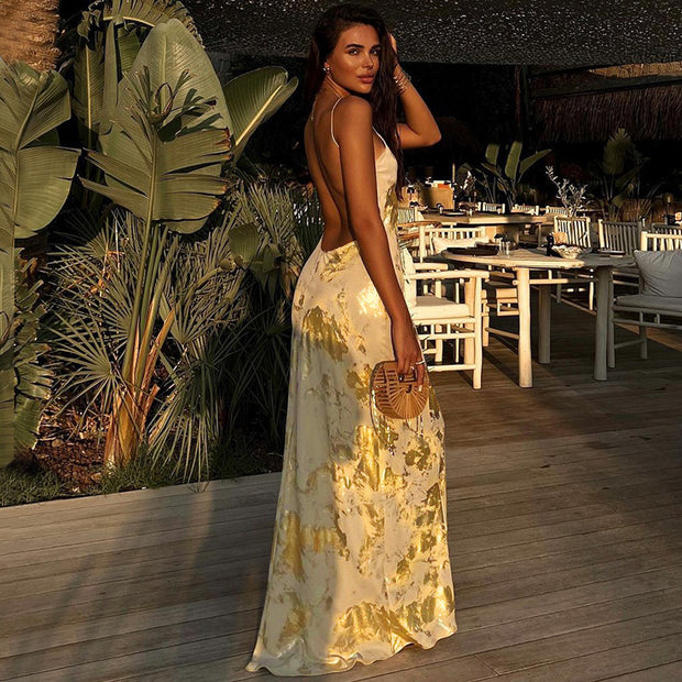 Women's Fashion Personalized Bronzing Sling Dress