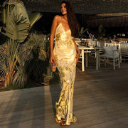Women's Fashion Personalized Bronzing Sling Dress