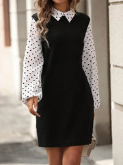 Women's Polka Dot Long Sleeve Dress
