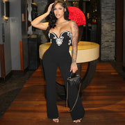Women's Elegant Blazing Flamingo Jumpsuit