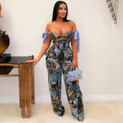 Women's Oil Painting Jumpsuit