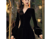 Design Hepburn Style Beautiful Temperament Long Dress