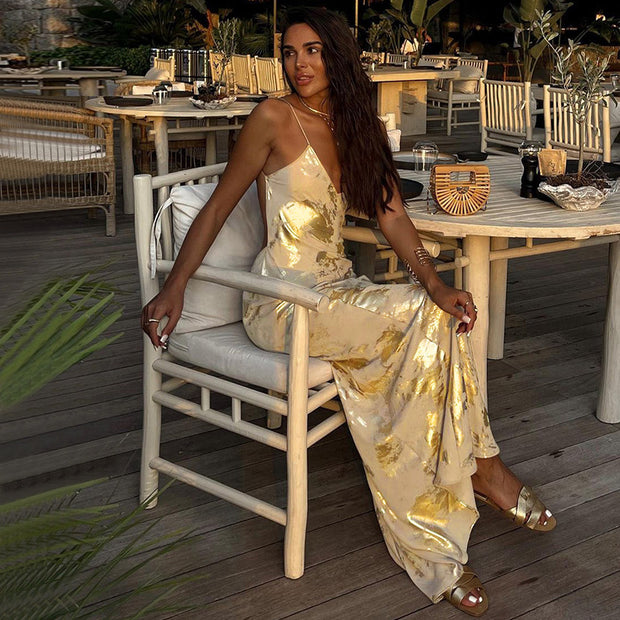 Women's Fashion Personalized Bronzing Sling Dress