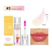 Flower Color Changing Lip Oil Moisturizing Jelly Lipgloss Clear Temperature Change Liquid Lipstick Reduce Lip Line Make Up