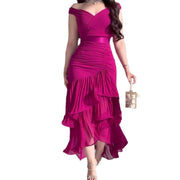 Solid Color High Waist Slim Sleeveless Long Dress