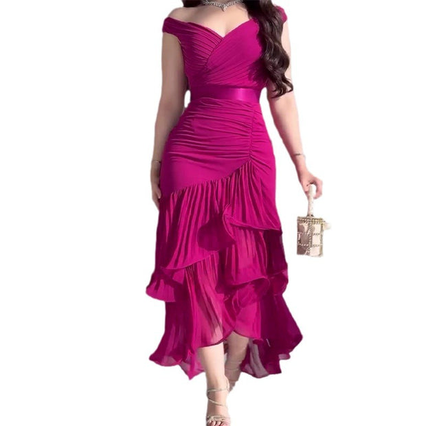 Solid Color High Waist Slim Sleeveless Long Dress