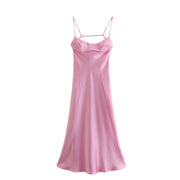 Women's Pink Zara Satin Slip Dress