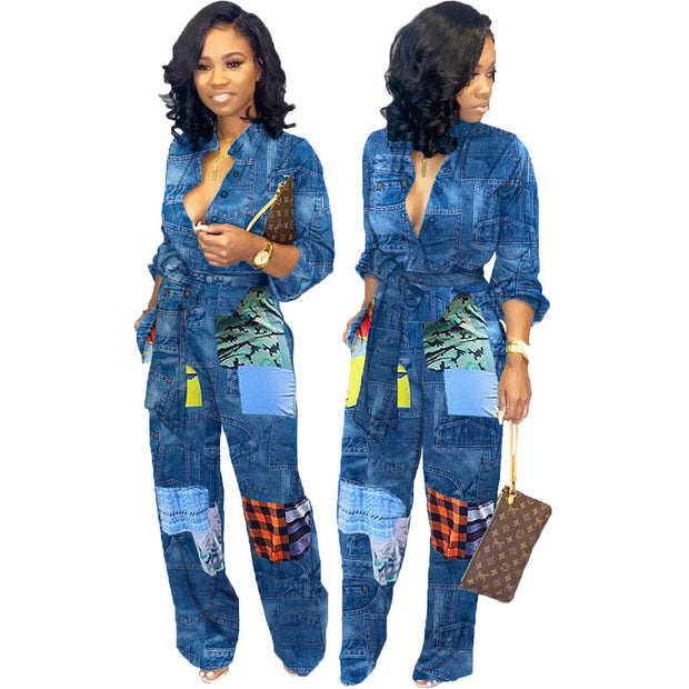 Painted Passion Denim Jumpsuit