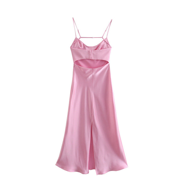 Women's Pink Zara Satin Slip Dress