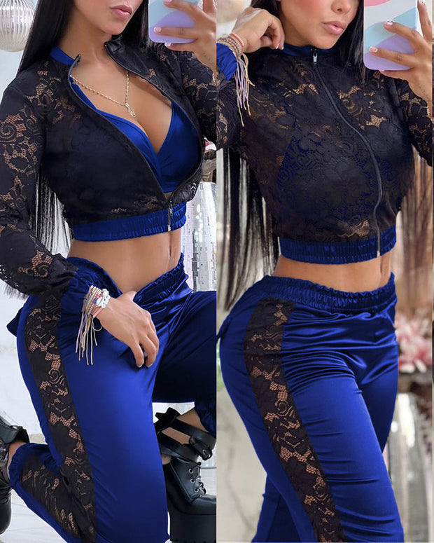 Women's Elixir de Nuit Lace 2-Piece Suit Set