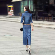Long Sleeved Slim Fit Denim Dress