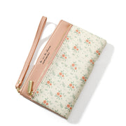 Women's Long Wallet Korean Style Large-capacity Hand Zipper Bag Floral Leather Long Purses And Handbags Women Bags