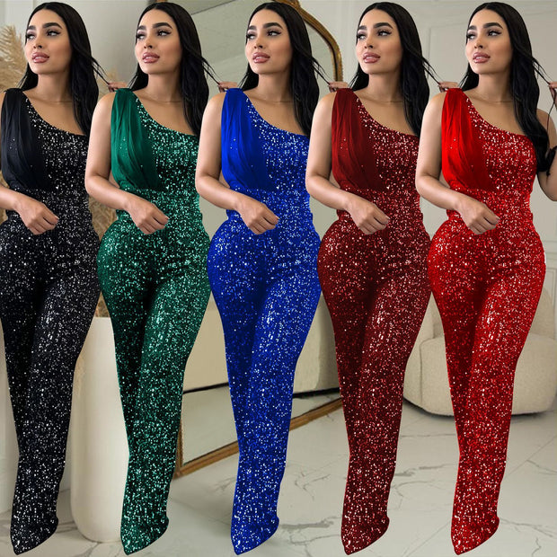 Women's Gala Glimmer Sequins Jumpsuit