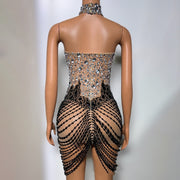 Haltered Beaded Necklace Dress